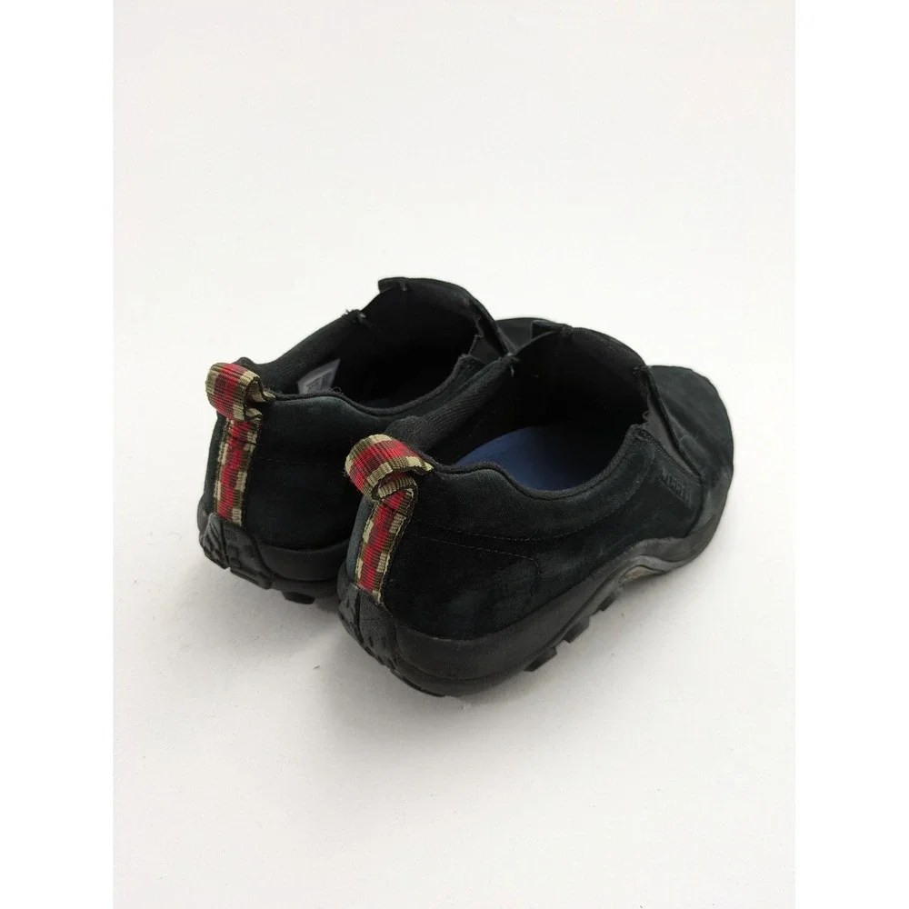 Mens Merrell Jungle Moc Slip-On Midnight Black Leather Shoes J63815W Size 9.5